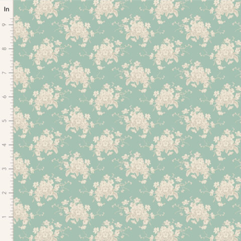 Tilda, Tilda Fabric, Tilda Fabric Geelong, Tilda Sunday Brunch, 100581 White Flower Teal