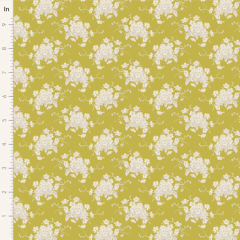 Tilda, Tilda Fabric, Tilda Fabric Geelong, Tilda Sunday Brunch, 100590 White Flower Sour Yellow